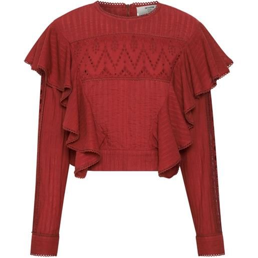 One Teaspoon blusa victoria con ruches - rosso