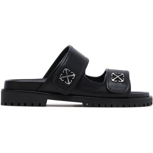 Off-White slippers con motivo arrows - nero