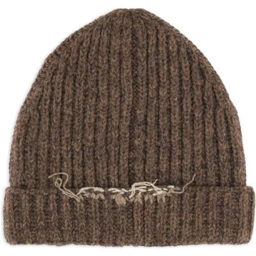 Maison Margiela berretto a coste - marrone