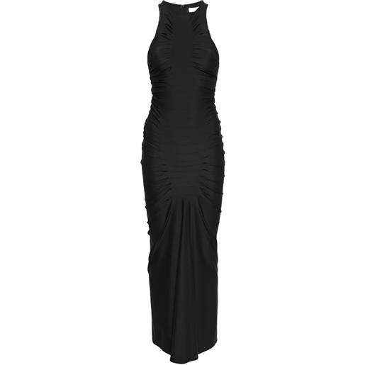 GAUGE81 abito midi deni con ruches - nero