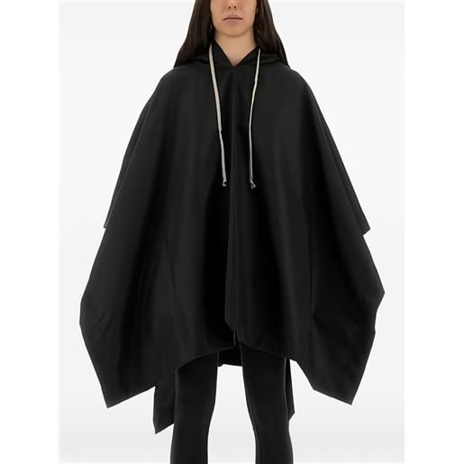 Rick Owens DRKSHDW poncho concordians con coulisse - nero