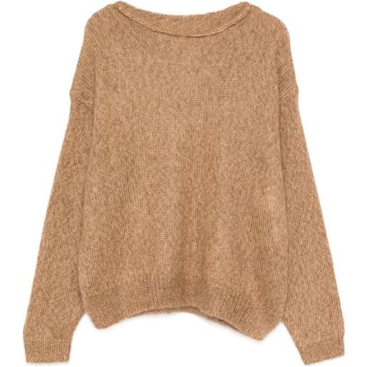 C.T.PLAGE maglione con scollo a barca - marrone