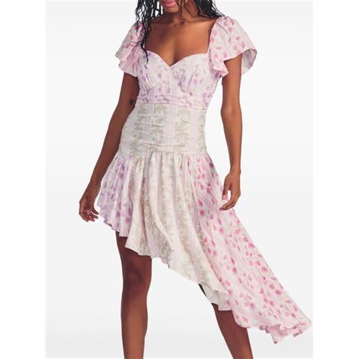 LoveShackFancy abito corto irvine a fiori - rosa