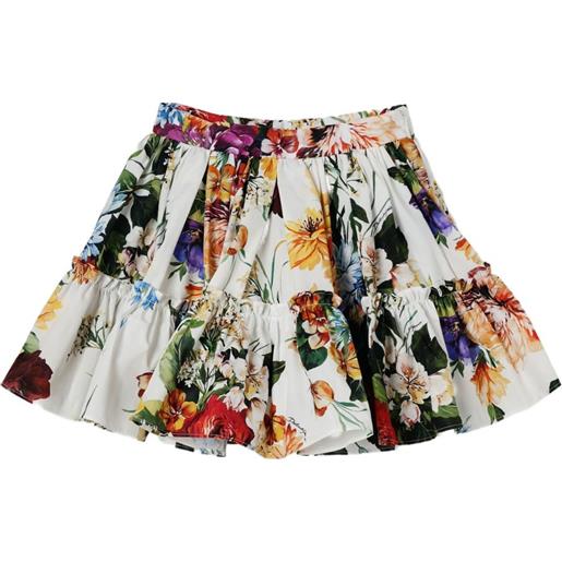 Dolce & Gabbana Kids minigonna a fiori con ruches - bianco