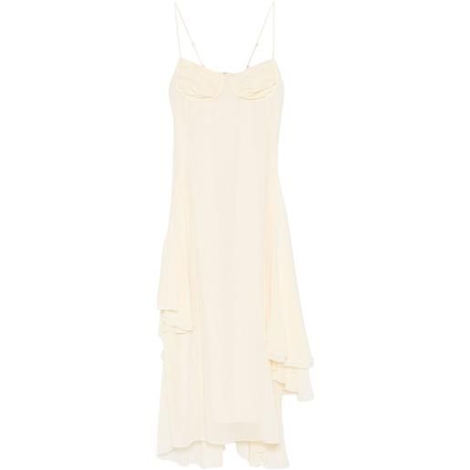 OCCLEUS abito midi harvey con ruches - toni neutri