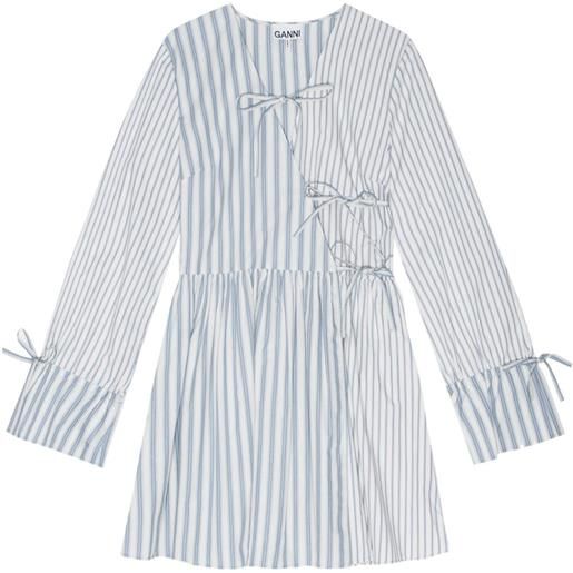 GANNI abito corto a portafoglio - grigio