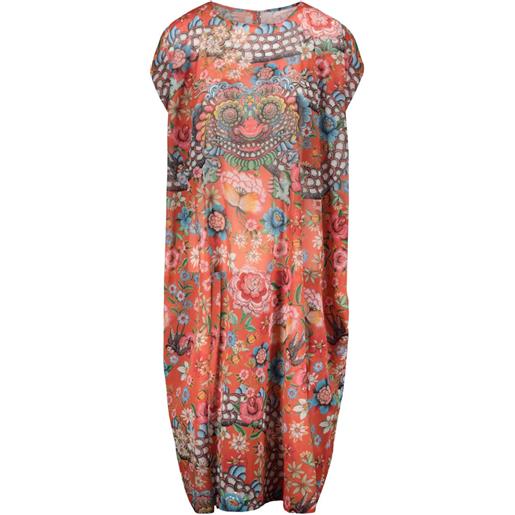 Junya Watanabe tunica midi con stampa - arancione