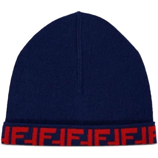 Fendi Kids berretto con logo - blu