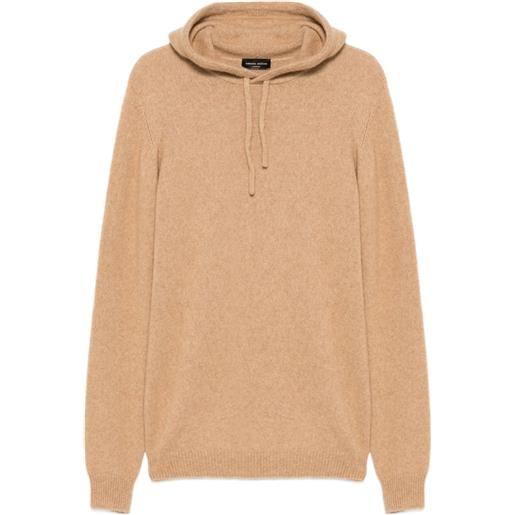 Roberto Collina felpa in maglia con cappuccio - marrone