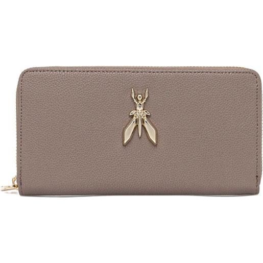 Patrizia Pepe portafoglio con placca fly e zip - toni neutri