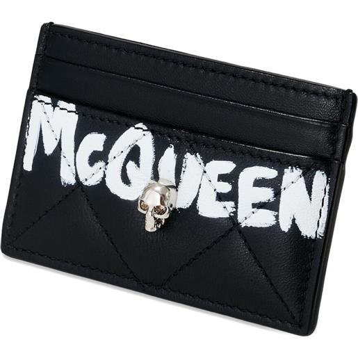 Alexander McQueen portacarte con stampa graffiti - nero