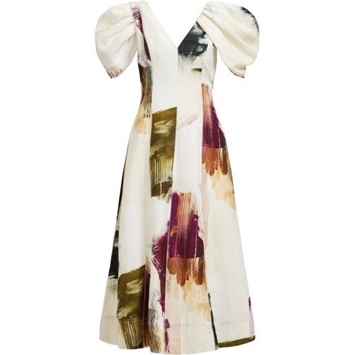 Aje abito midi bisou con ruches - toni neutri