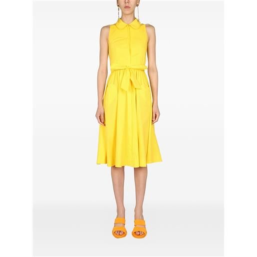 Moschino abito midi con colletto stile polo e fiocco - giallo