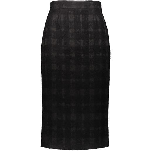 Rochas gonna midi a matita a quadri - nero