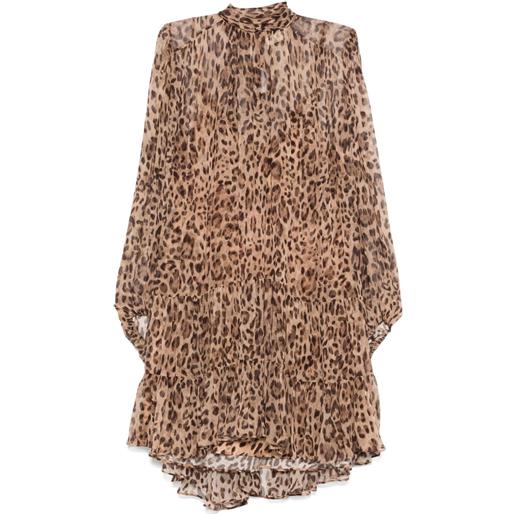 Rixo abito corto anaya con balze - marrone