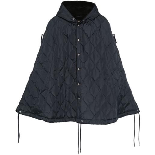 Taion mantella trapuntata con cappuccio - blu