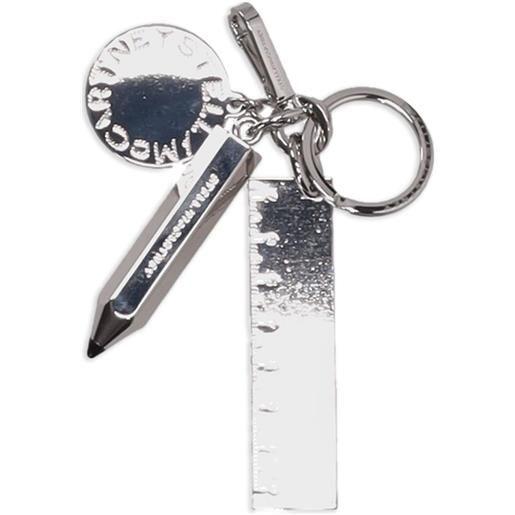 Stella McCartney portachiavi stationery con ciondolo - argento