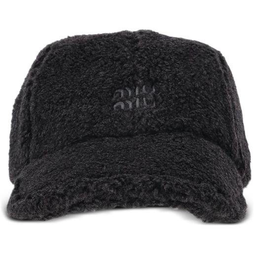 Miu Miu cappello da baseball in pile - nero