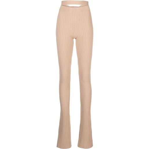 ANDREĀDAMO pantaloni svasati a coste - toni neutri