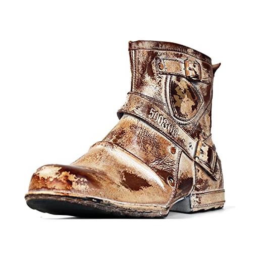 Stivali In Pelle Di Serpente Alla Caviglia, Stile Cowboy, Da Uomo, Con - Foto 11