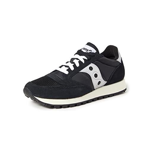Saucony jazz original vintage, sneaker uomo, black silver white, 46.5 eu