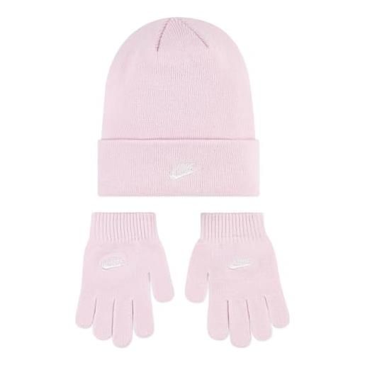 Nike set di 2 pezzi di cappello e guanti per bambina, colore rosa, taglia unica (7-16), rosa, one size fits all (7-16), rosa, talla única fits all ( 7 - 16 )
