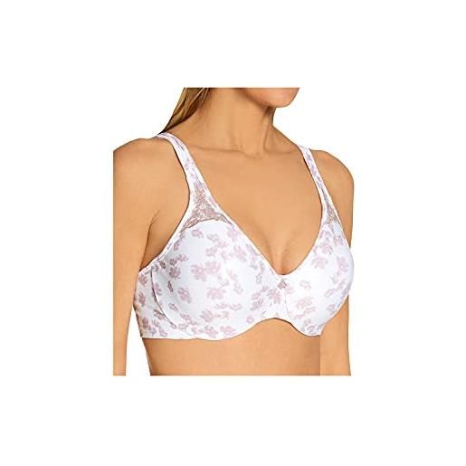 Bali minimizer, passion for comfort full-coverage underwire bra, seamless cups reggiseno, stampa floreale bianca, 4dd donna