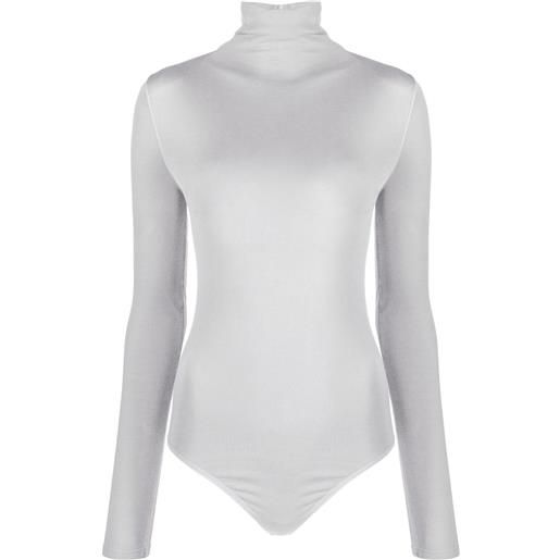Wolford body con maniche lunghe - grigio
