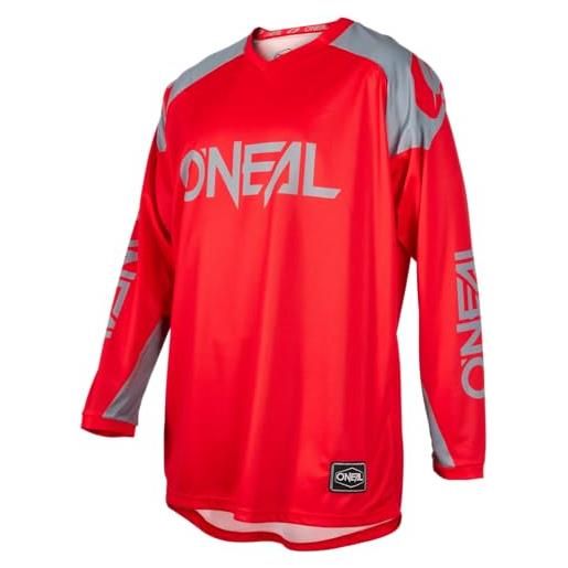 O'NEAL | maglia | enduro motocross | tessuto traspirante, massima libertà di movimento, schiena estesa | maglia matrix ridewear | adulto | rosso grigio | taglia m