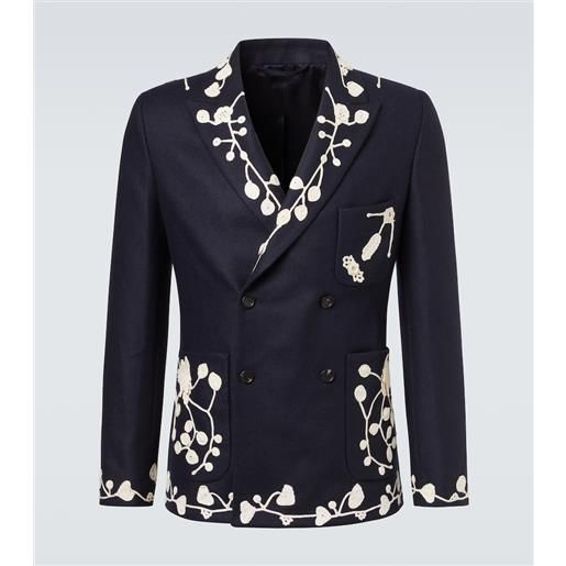 Bode blazer snowdrop in misto lana con ricamo