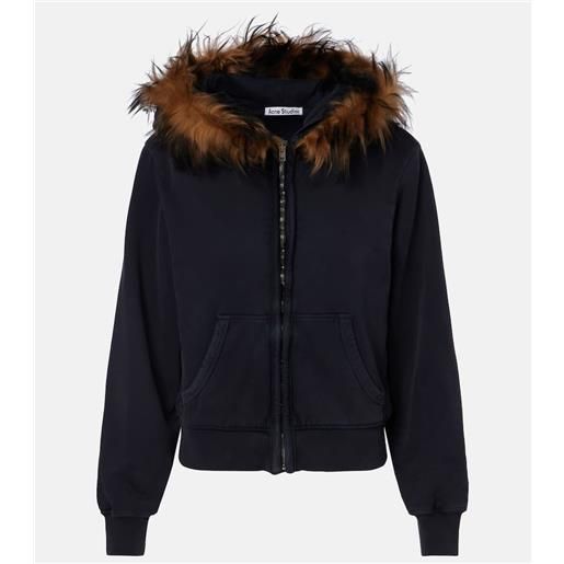 Acne Studios felpa con cappuccio in jersey di cotone con shearling