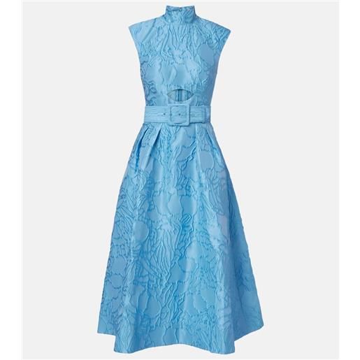 Rebecca Vallance abito midi aegir in jacquard con cintura