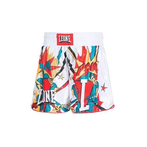 LEONE 1947, pantaloncino thai jr hero, unisex bambini, bianco, xl, abj02