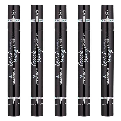 Essence quick wing!Stamp eyeliner, n. 01, nero, a lunga durata, risultato espresso, altamente pigmentato, intenso, colorante, vegano, senza particelle di microplastica, senza profumo, senza olio, 