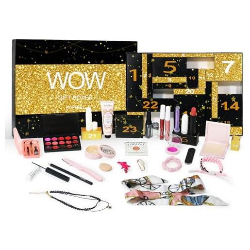 Dynaeuty calendario dell'avvento 2025, 24 sorprese natalizie tra trucchi e cosmetici, calendario per il conto alla rovescia di natale per la bellezza (b)