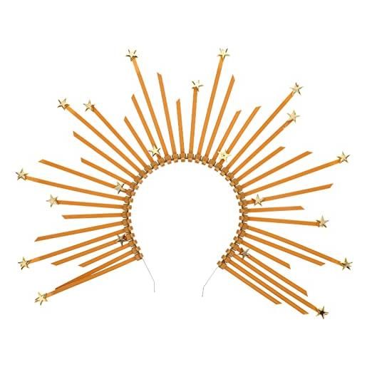 minkissy mary, fascia per capelli da donna, con stella, per ragazze, costume da donna, colore oro