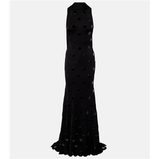 David Koma abito lungo in jersey con sciarpa