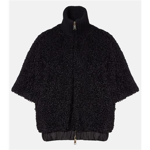 Moncler mantella reversibile con finiture in pelle