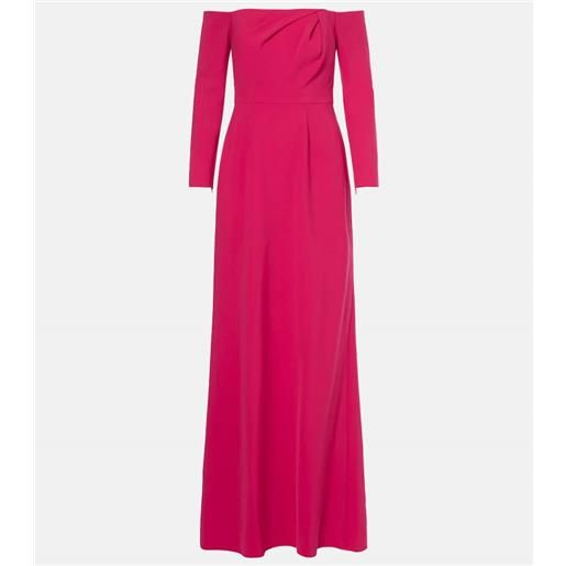 Carolina Herrera abito lungo con scollo bardot