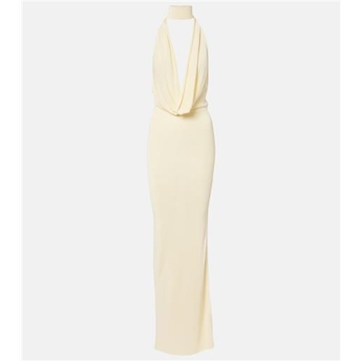 Aya Muse abito lungo in jersey drappeggiato