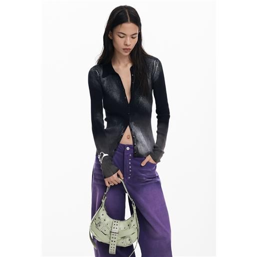 Desigual maglietta abbottonata in maglia