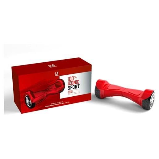 MONTAGE-profumo uomo eau de toilette 100% icon sport red pour homme flacone da 80ml