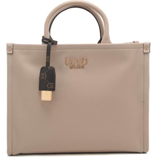 Liu Jo borsa a mano da donna con portachiavi pattern logo monogram in dotazione neutra