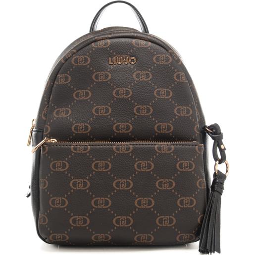 Liu Jo zaino da donna con pattern logo monogram nero