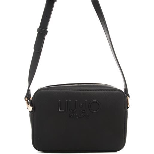 Liu Jo borsa a tracolla da donna con logo lettering in rilievo sul davanti nera