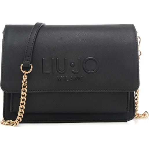 Liu Jo borsa a tracolla da donna con logo lettering in rilievo sul davanti nera