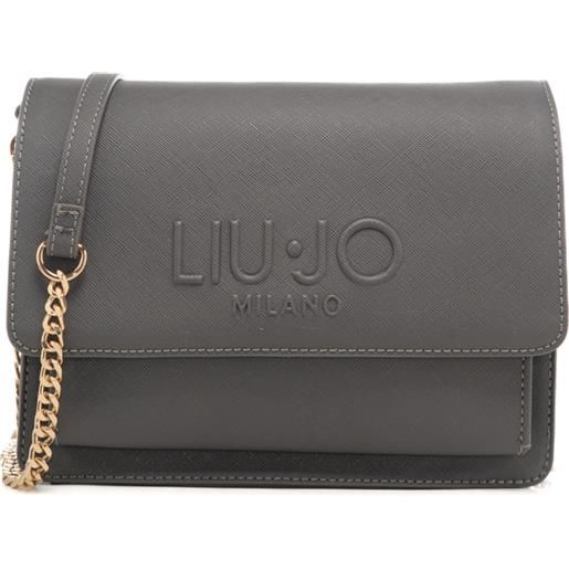 Liu Jo borsa a tracolla da donna con logo lettering in rilievo sul davanti antracite