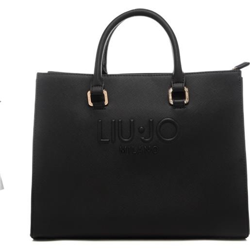Liu Jo borsa a mano da donna con logo lettering in rilievo sul davanti nera