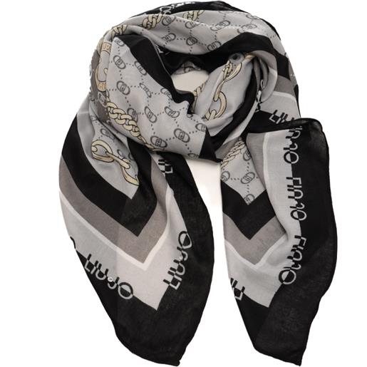 Liu Jo sciarpa foulard da donna con multi logo lettering nero