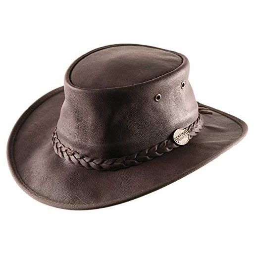 Barmah - cappello da cowboy pelle idrorepellente tesa larga sundowner - size xl - cuir